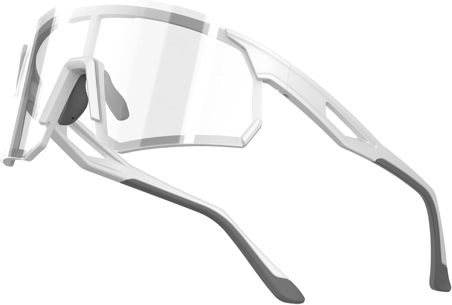 Photochromic sports sunglasses, UV400, versatile for cycling driving baseball fishing.