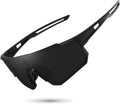 Wraparound polarized sports sunglasses, UV400 shield, lightweight frame, for baseball mountain biking driving.