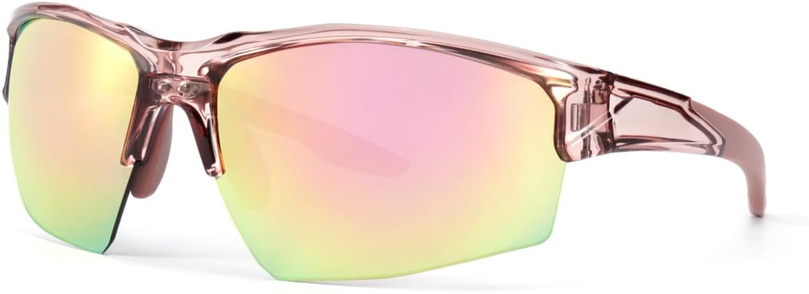 Lightweight wraparound UV400 golf sunglasses, anti-glare, for cycling running pickleball.