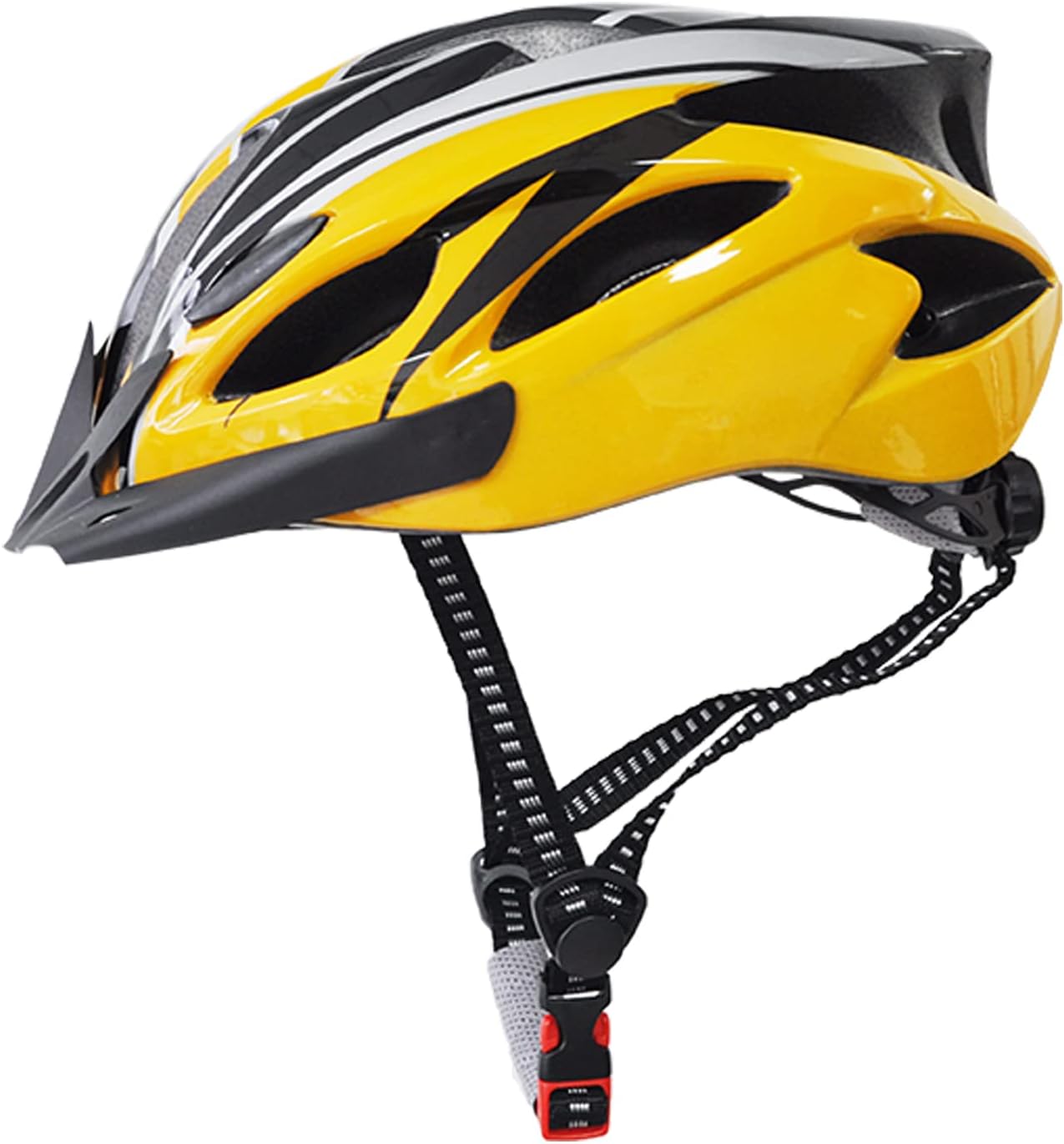 Adult bike helmet, one-piece adjustable, for mountain and road biking.