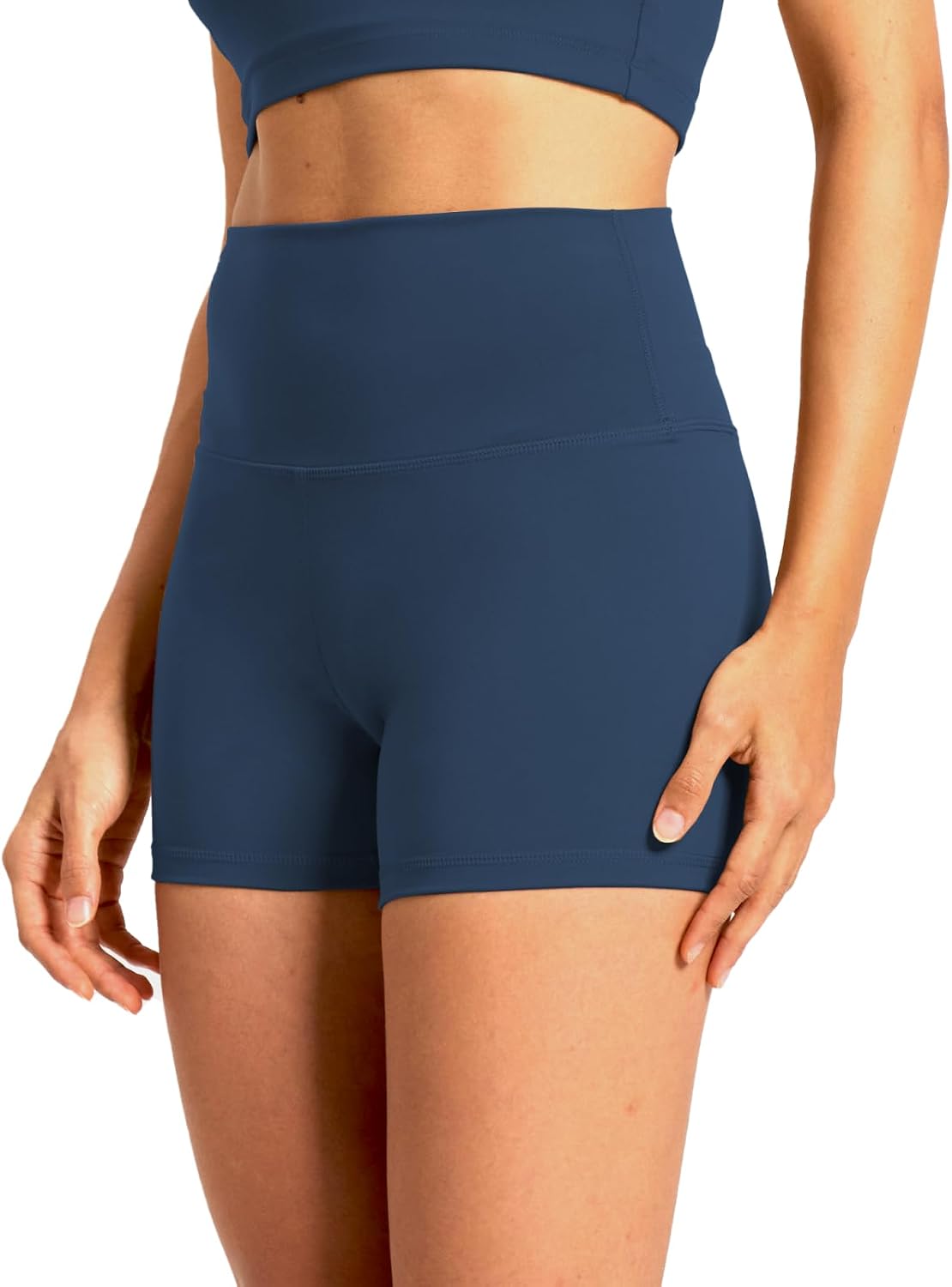 Cotton stretch bike shorts for women, 7-inch inseam, soft jersey fabric, pull-on style, for casual activity and everyday wear.