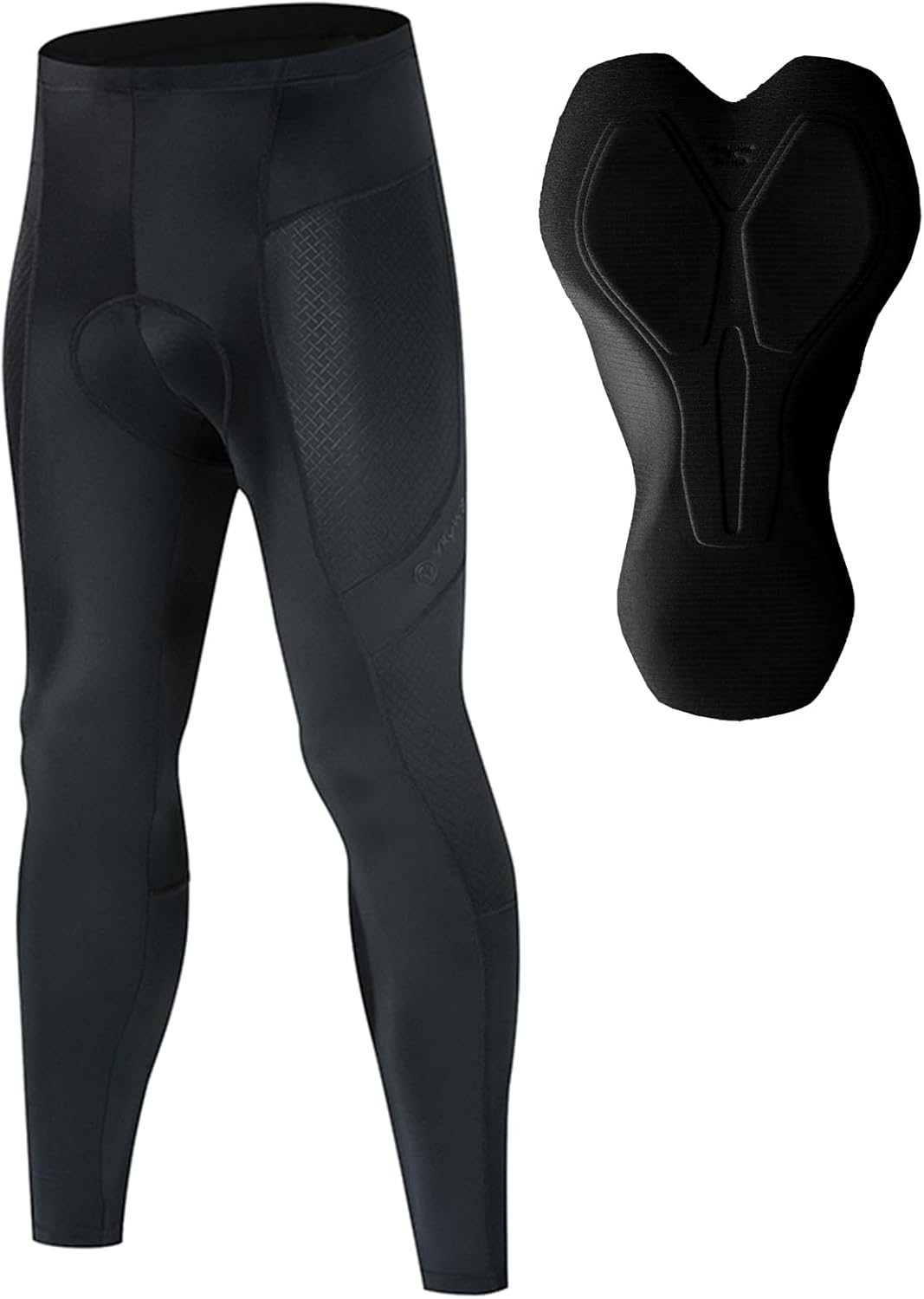 4D padded cycling bib shorts for men, 4-way stretch fabric, gel-pocket chamois, integrated phone pockets, reflective trim.