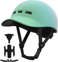 Adult bike helmet, baseball cap style, lightweight adjustable, for urban commuting.