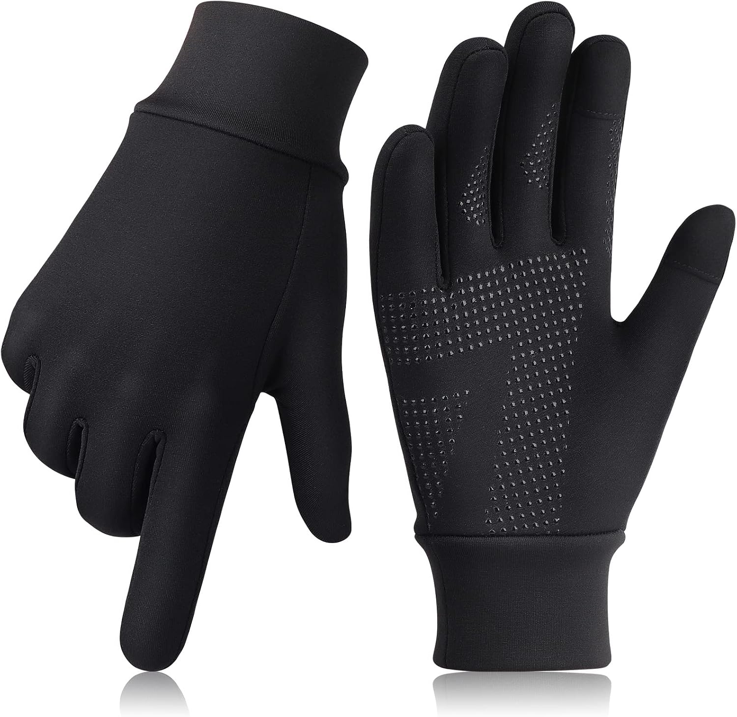 Running gloves, touchscreen anti-slip, lightweight fleece, warm windproof winter glove liner.