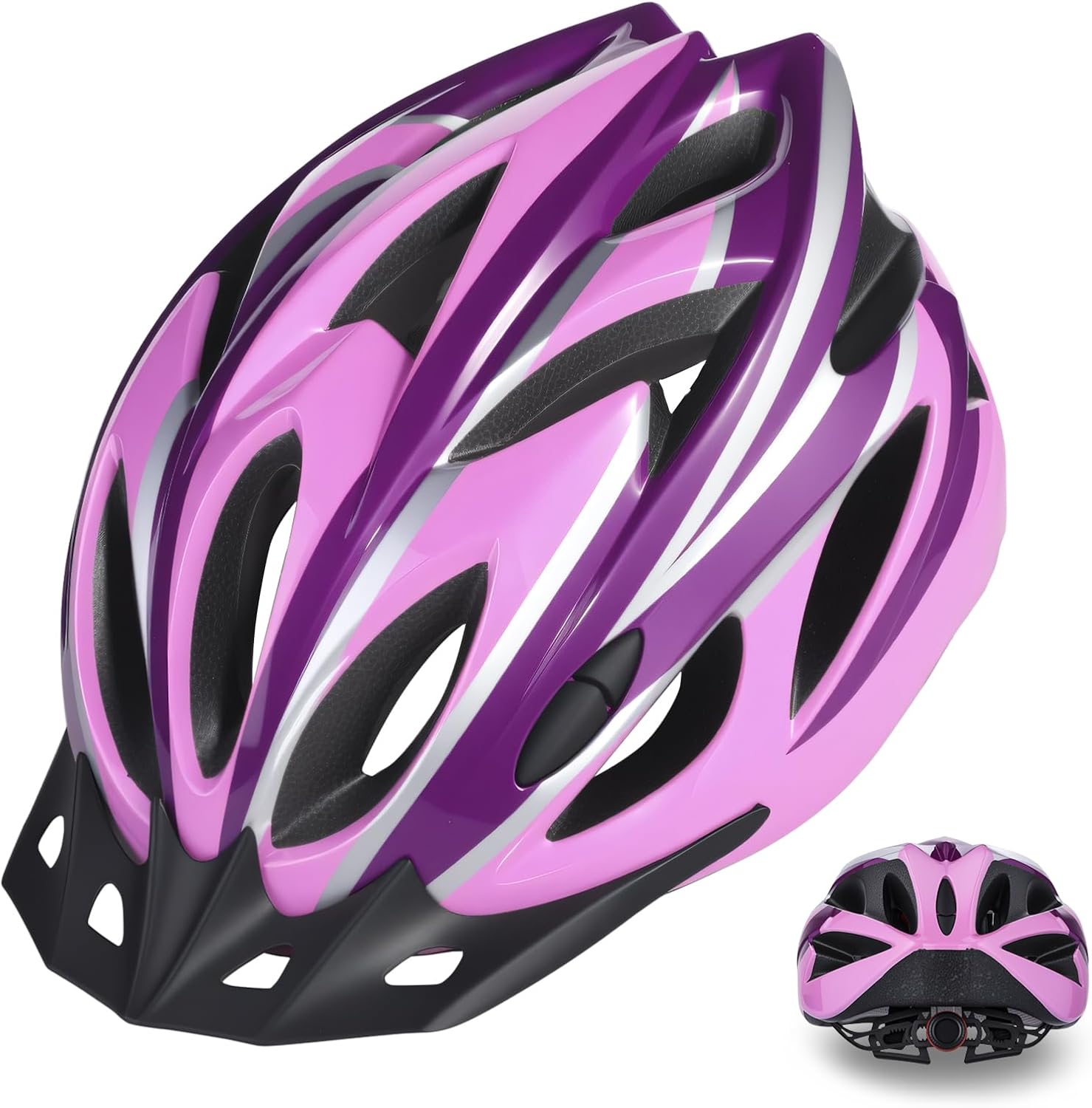 Lightweight bike helmet with pads and visor, certified for youth mountain road biking.