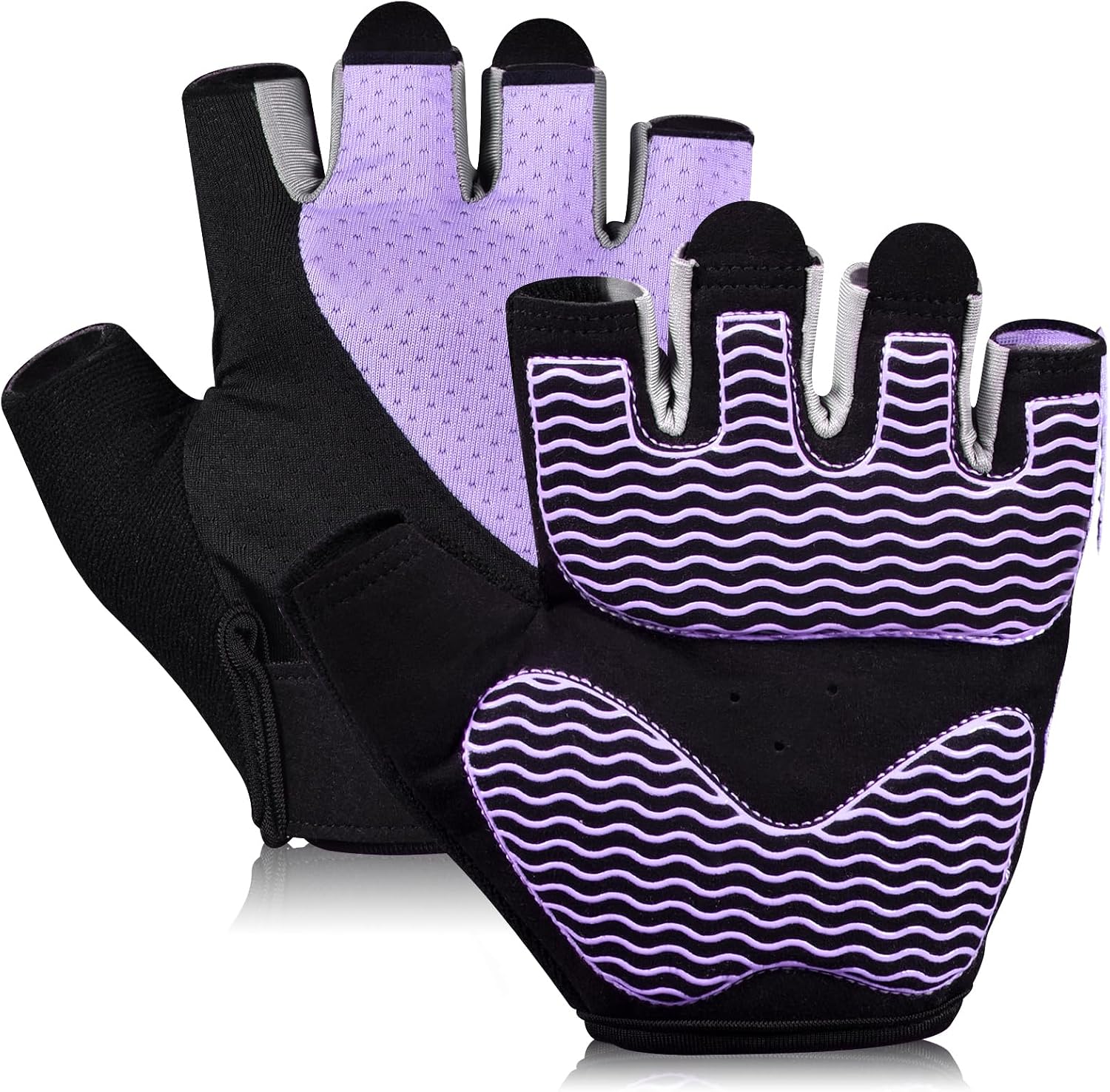 Fingerless gym gloves, breathable workout gloves for weightlifting cycling.